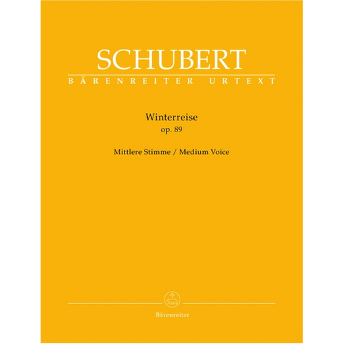 Winterreise Op 89 D 911 Vocal Sheet Music for Medium Voice