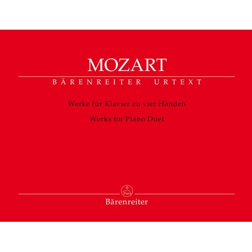 Complete Works Piano Duet by Mozart - Barenreiter Urtext Edition