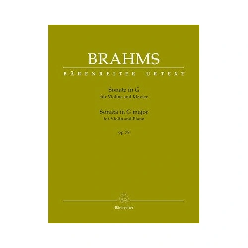 Brahms Sonata in G Major Op. 78 for Violin and Piano - Urtext Edition, 56 Pages, Barenreiter