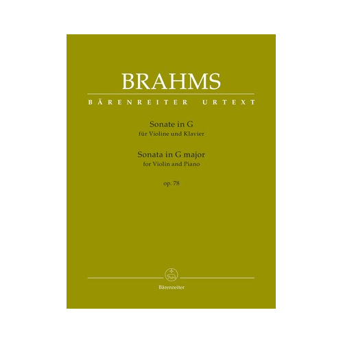 Violin Sonata in G Op. 78 for Violin and Piano with Urtext Solo Part and Performance Markings