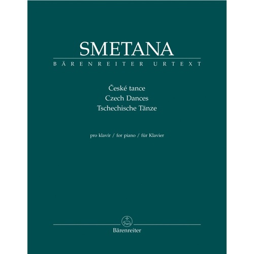 Smetana - Czech Dances for Piano, Urtext Edition, 100 Pages, Publisher: Barenreiter
