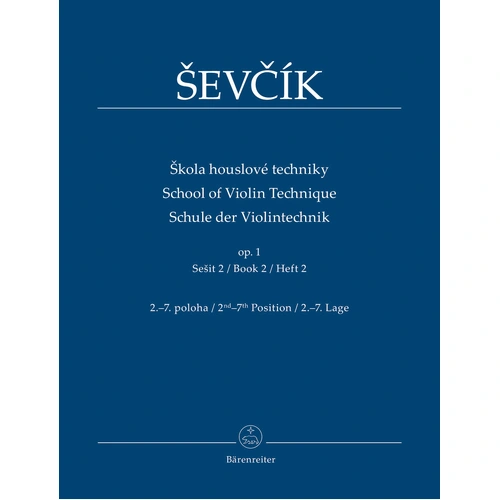 Sevcik School of Violin Technique Op 1 Book 2 - Violin Sheet Music and Studies for 2nd-7th Position