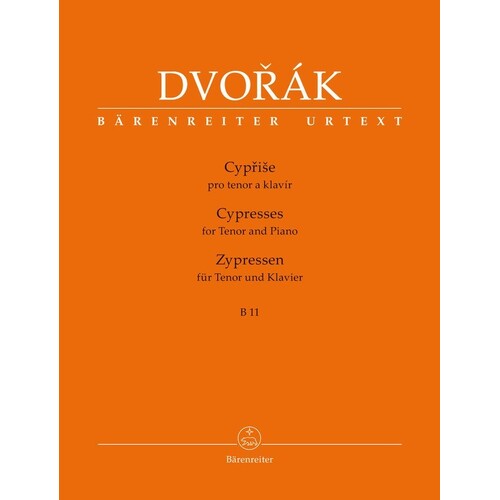 Dvorak - Cypresses For Tenor/Piano B 11 (Softcover Book) Urtext Edition Book