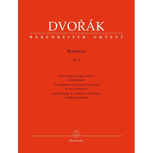 Dvorak - Romance Op 11 Violin/Piano (Softcover Book) Urtext Edition Book