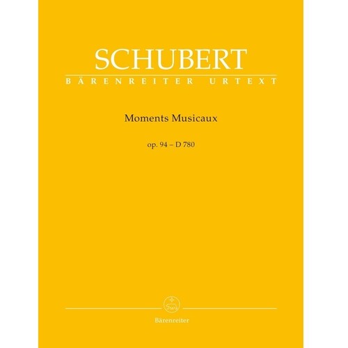 Schubert - Moments Musicaux Op 94 D 780 Piano (Softcover Book) Urtext Edition Book