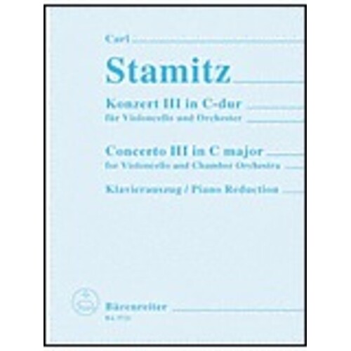 Stamitz - Concerto No 3 In C Cello/Piano (Softcover Book)