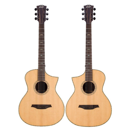 Bromo BAR5CE Rocky Mountain Series Left Handed All Solid Concert Electric Acoustic Guitar with Gig Bag