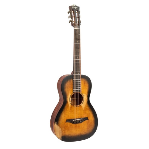 Bromo BAR6HHS Rocky Mountain Series 12th Fret Parlor Acoustic Guitar - All Solid Wood, Retro Vintage Sunburst Finish