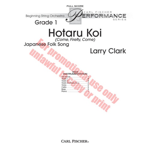 Hotaru Koi Arr Yamada String Orchestra Score/Parts Book