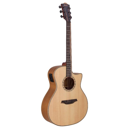 Bromo BAT2CE Tahoma Series Grand Auditorium Acoustic Guitar with Solid Spruce Top and Pickup