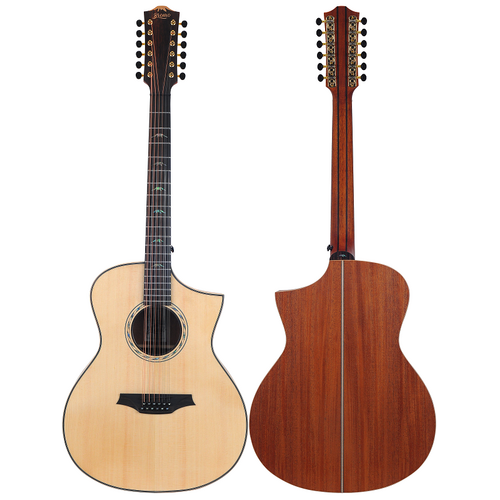 Bromo BAT4CE Tahoma Series Electric/Acoustic 12 String Guitar with Dual Pickup System and Florentine Cutaway
