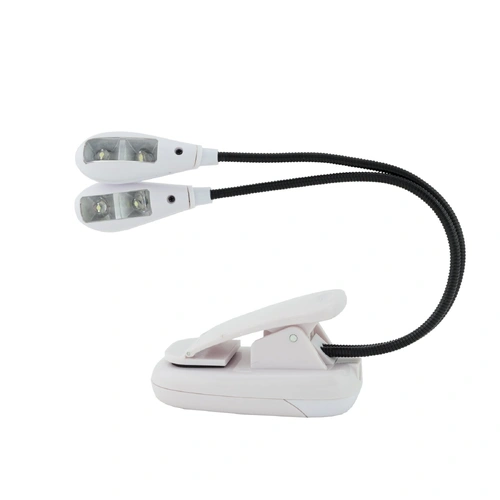 Big Band Twin LED Clip-On Light - USB/Battery Powered, Adjustable Flexi-Arms, Padded Clip