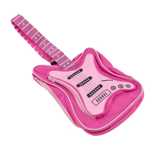 Big Band Kids Guitar Bag - Pink and Rose, Nylon, 2 Storage Compartments, Adjustable Strap, Dimensions: 300mm x 230mm x 100mm
