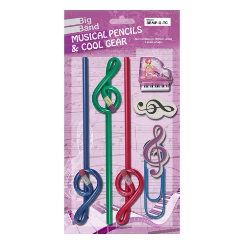 Big Band Treble Clef Pencil Set - Pink