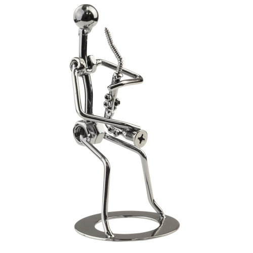 Big Band BBS-SX1-CHR Metal Saxophonist Figurine