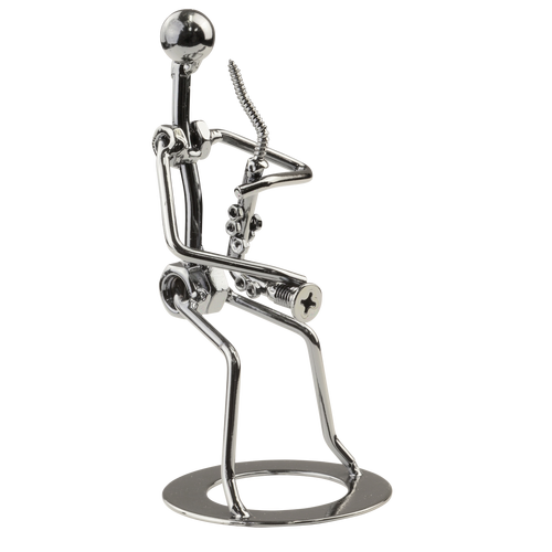 Big Band BBS-SX1-CHR Metal Saxophonist Figurine