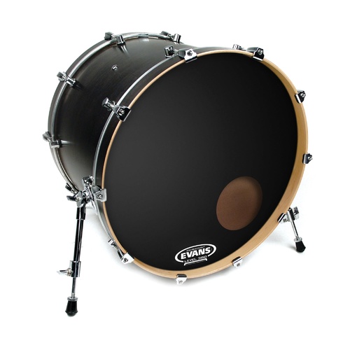 Evans EQ3 Resonant Black Bass Drum Head, 18 Inch *SKIN ONLY*