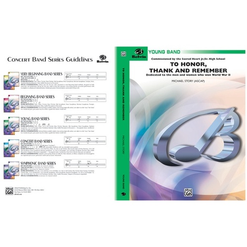 To Honour Thank and Remember Concert Band Sheet Music Grade 2