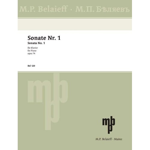 Glazunov - Sonata No 1 B Flat Minor Op 74 Piano (Softcover Book)