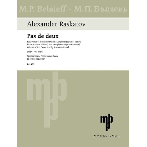 Raskatov - Pas De Deux Soprano/Soprano Sax (Softcover Book)