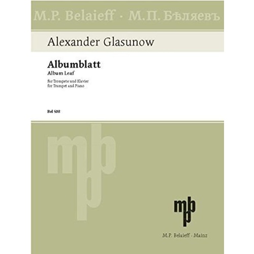 Glazounov - Album Leaf Trumpet/Piano (Softcover Book)