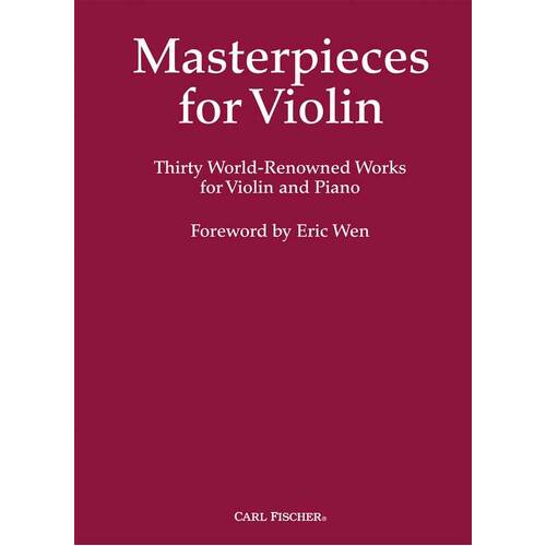 Masterpieces For Violin 30 Works For Violin/Piano Softcover Book (Violin)