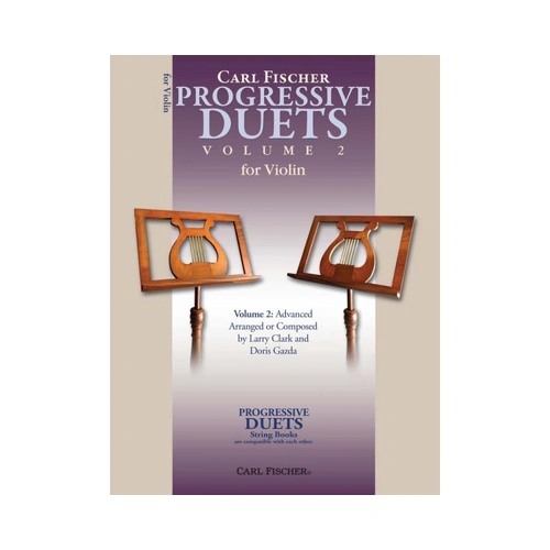 Progressive Duets Vol 2 for Violin by Doris Gazda and Larry Clark, 48 pages, Carl Fischer, suitable for various string instrument combinations.