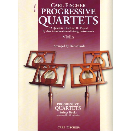 Progressive Quartets for Strings - Violin by Doris Gazda, 48 Pages, String Quartet, Carl Fischer