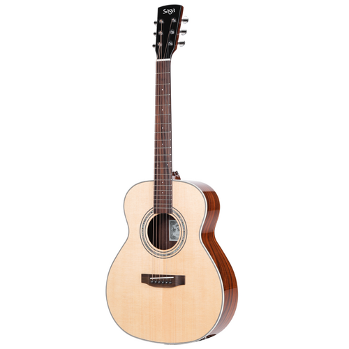 Saga BG850 Solid Top Acoustic Guitar Natural with Santos Rosewood Back and Sides