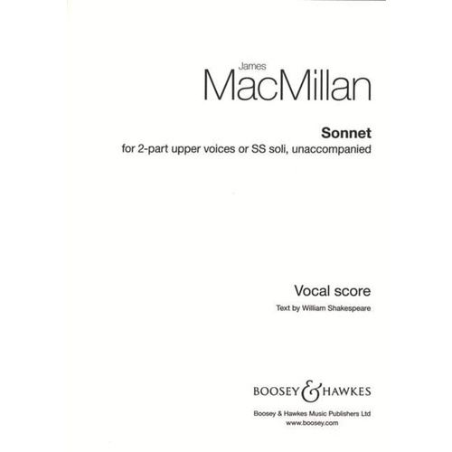 Macmillan - Sonnet For 2 Upper Voices Or Ss Soloists Book
