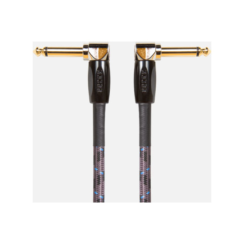 BOSS BIC-1AA Instrument Cable 1ft - Angled 1/4" Connectors, Studio-Grade Performance, Oxygen-Free Copper Core, Ideal for Guitar & Bass