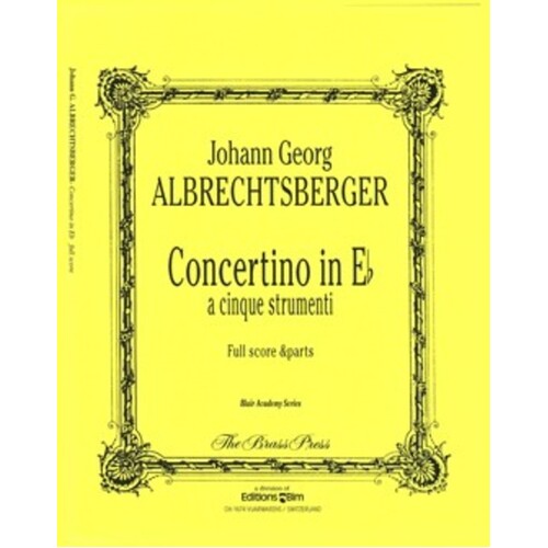 Concertino In E Flat For 5 Instruments Trumpet Piano Book