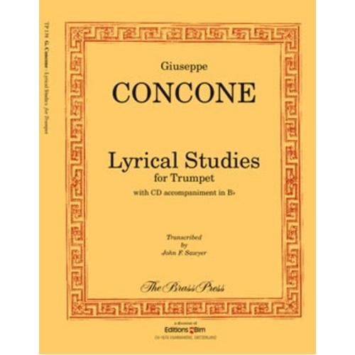 Concone Lyrical Studies for Trumpet Book and CD