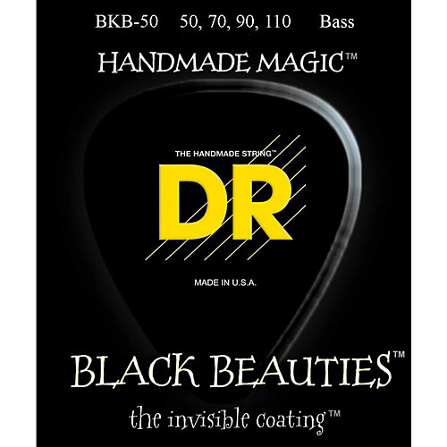DR BKB-45 Black Beauties Coated Medium 4-String Bass Guitar Strings (45-105)