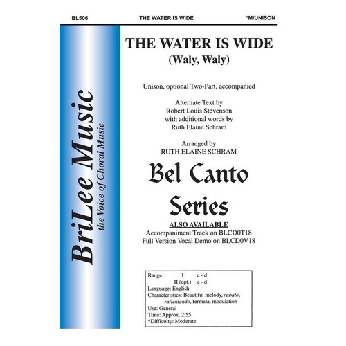 Water Is Wide (Waly Waly) Unison/Opt 2 Part (Octavo) Book