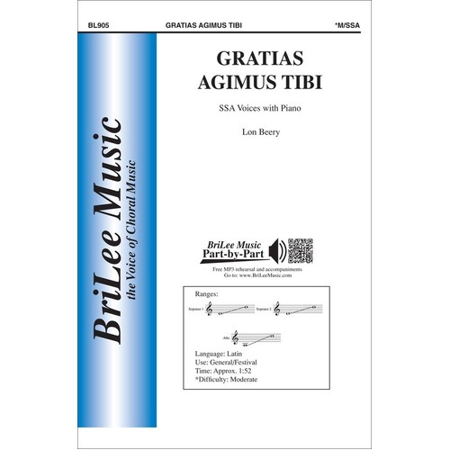 Gratias Agimus Tibi SSA (Octavo) Book