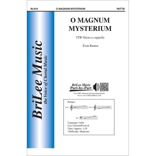 O Magnum Mysterium TTB A Cappella (Octavo) Book