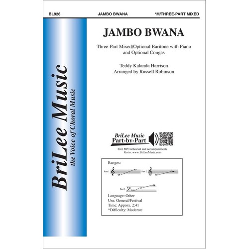 Jambo Bwana 3 Part Mixed (Octavo) Book