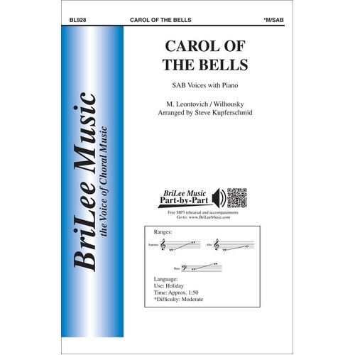 Carol Of The Bells SAB (Octavo) Book