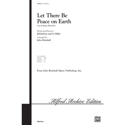 Let There Be Peace On Earth SA Arr Brimhall