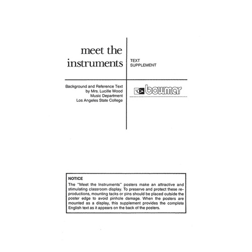 Meet The Instruments 25 Posters Teacher Guide