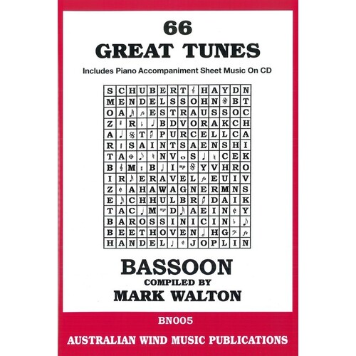 66 Great Tunes Bassoon Softcover Book/CD