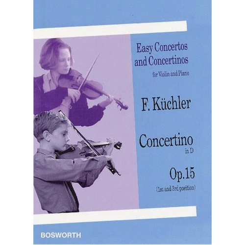Kuchler Concertino in D Op. 15 for Violin and Piano, Easy Concertos Series