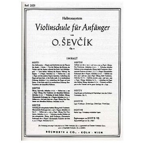 Sevcik Violin Studies Op. 6 Part 3 by Otakar Sevcik, Bosworth Publisher