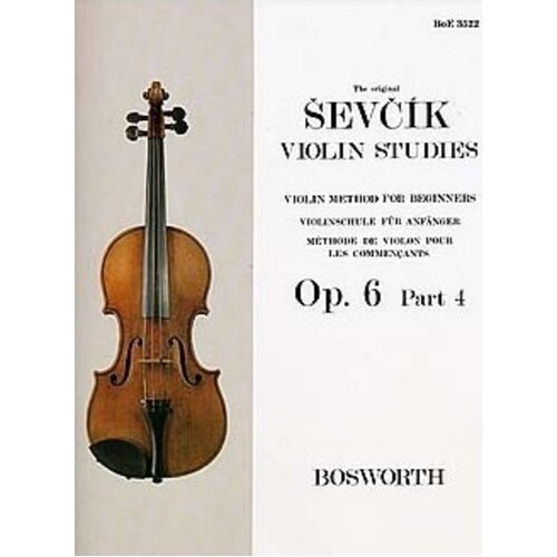 Sevcik Violin Studies Op 6 Pt 4 (Softcover Book)