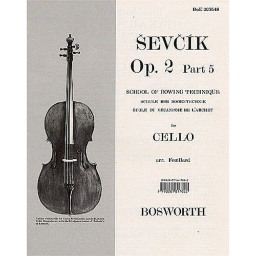 Sevcik Cello Studies Op. 2 Part 5 by Otakar Sevcik, Bosworth Publisher