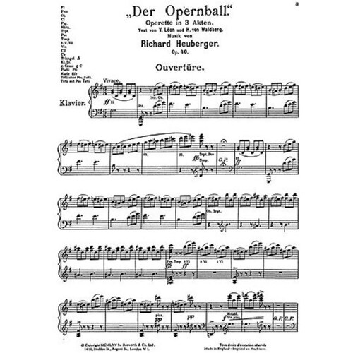 Heuberger - The Opera Ball Vocal Score (Pod)