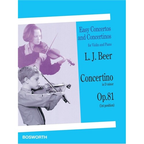 Beer - Concertino D Minor Op 81 Violin/Piano (Softcover Book)