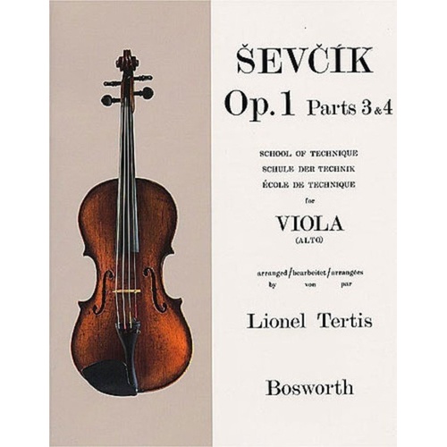 Sevcik Viola Studies Op. 1 Parts 3 & 4 by Otakar Sevcik, Published by Bosworth