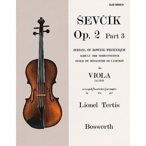 Sevcik Viola Studies Op. 2 Part 3 by Otakar Sevcik, Published by Bosworth